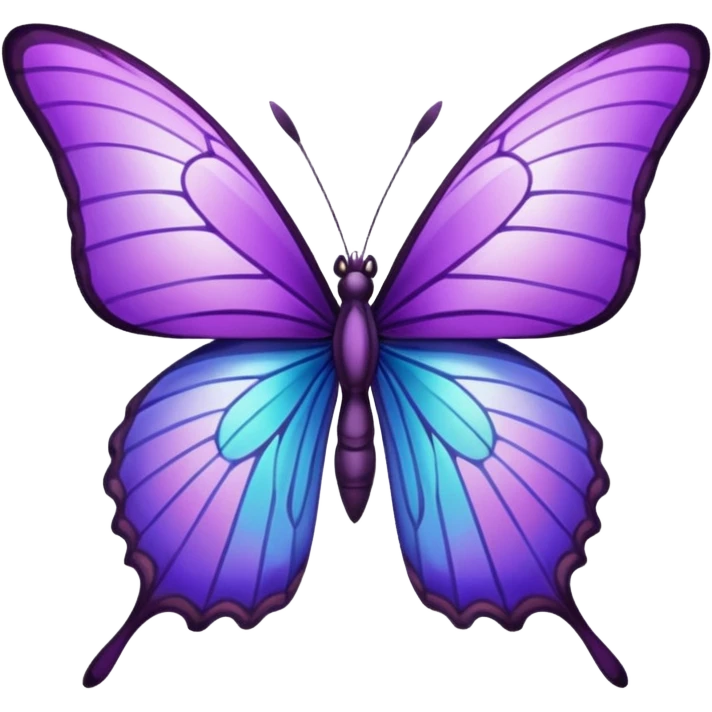 Purple butterfly with sharp ends on their wings emoji