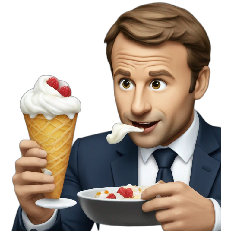 macron qui mange une glace emoji