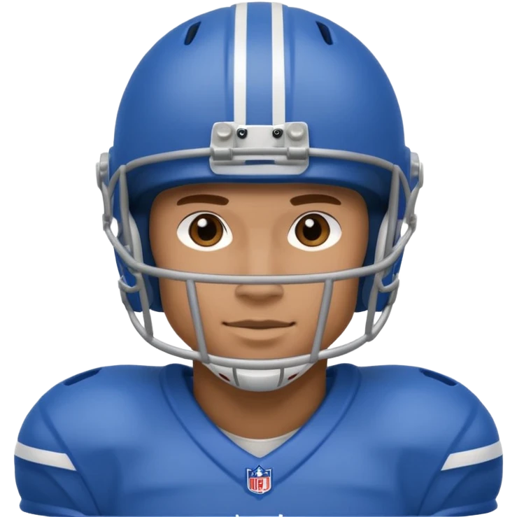 College football player helmet in blue color ( face should be add) emoji