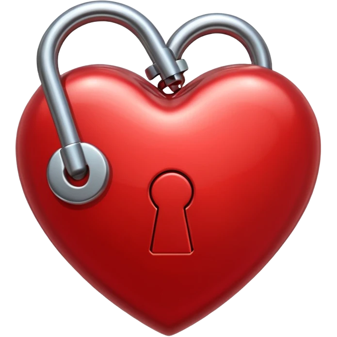 Red heart is locked emoji