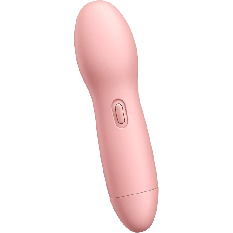 minimal flat emoji of a sleek female vibrator, soft blush and nude tones, smooth matte silicone texture, rounded elegant shape, clean vector style, no background, high-quality icon emoji
