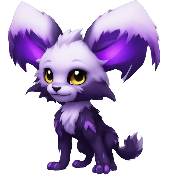 Anthro-Edgy-Cool-Black-Purple-Contrast-Colors-Fantasy-Fur-Sona-Chibi-Shiny-Fakémon-Hybrid full body emoji