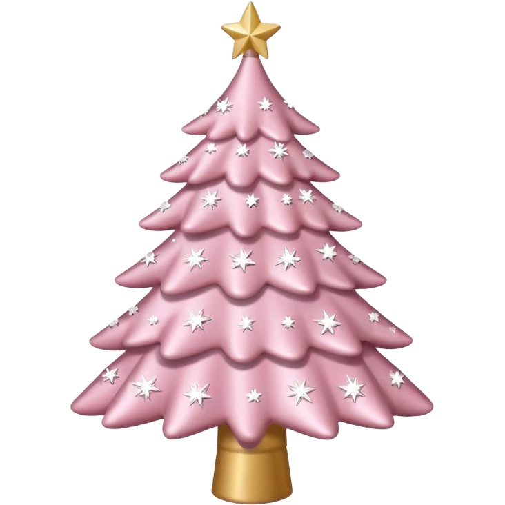 A light pink Christmas tree with white shimmering small stars all over it emoji