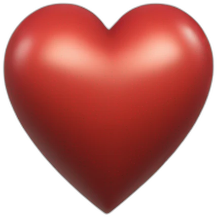 3D red steel heart emoji