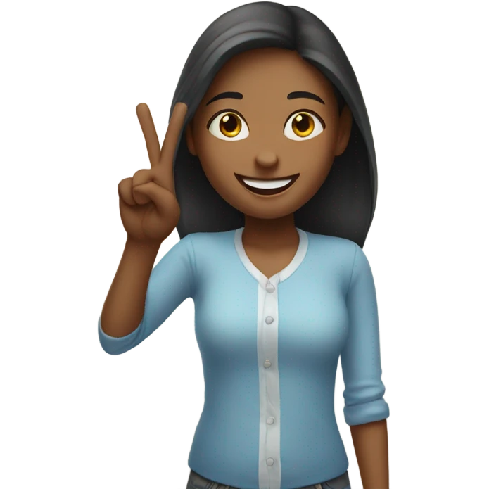Girl doing a peace sign  emoji