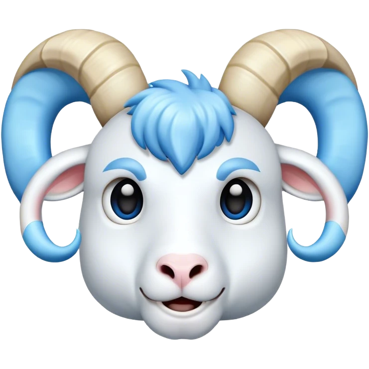 white ram with light blue horns emoji