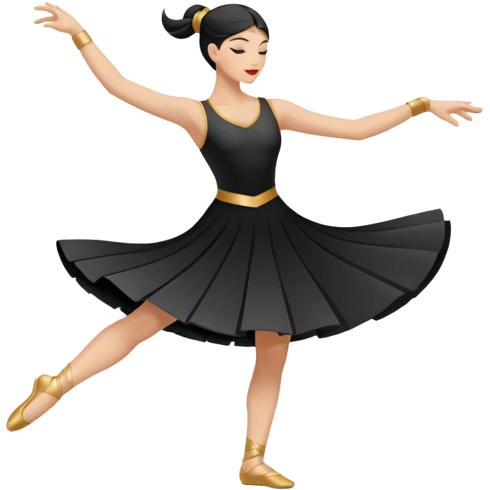 North-East (NE): "dancer_northeast: Create a minimal flat-vector dancer icon facing north-east. Pose same dynamic motion rotated to face NE. Black stroke 2px on transparent background, square canvas 1:1, SVG vector style, no text or facial features." emoji