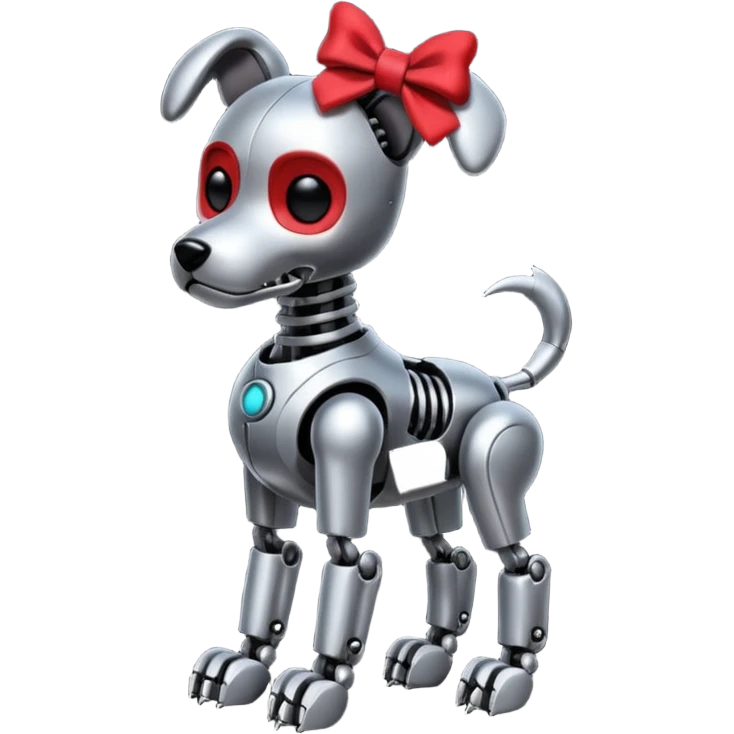 animatronic dog with red bow time like fnaf but dog emoji ios emoji