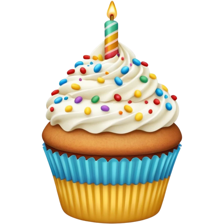  birthday Cupcake with white icing emoji