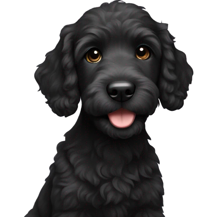 black puppy labradoodle emoji