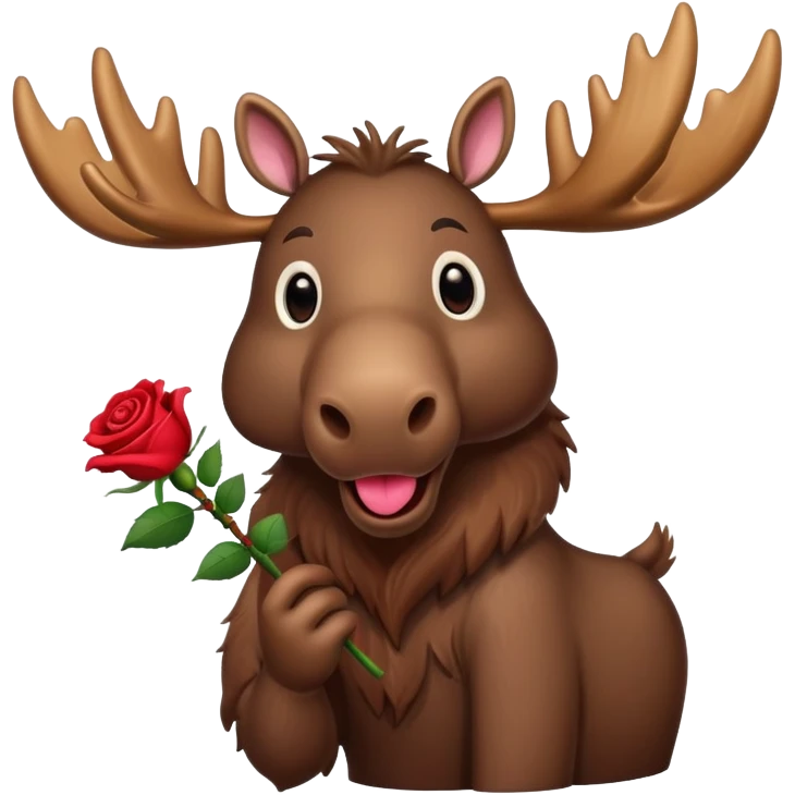 Moose with rose emoji