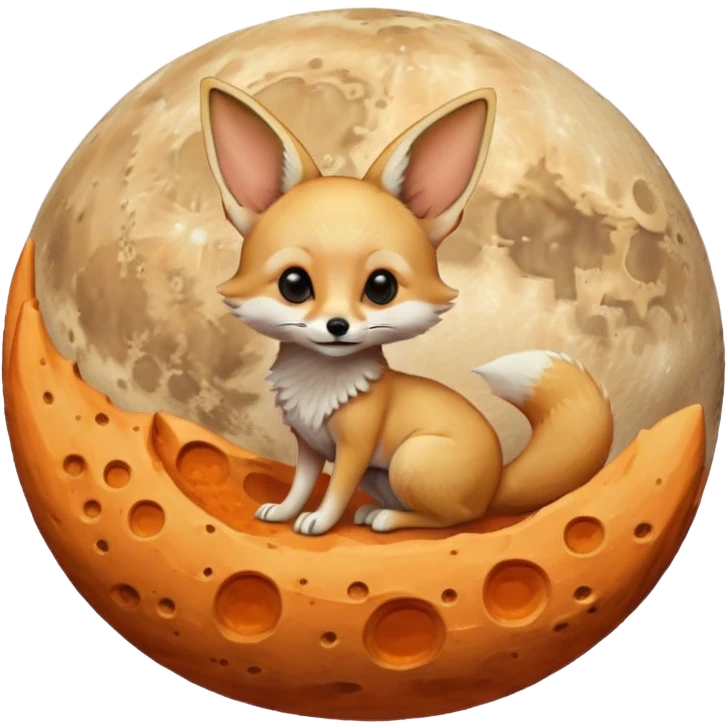 fennec on the moon emoji