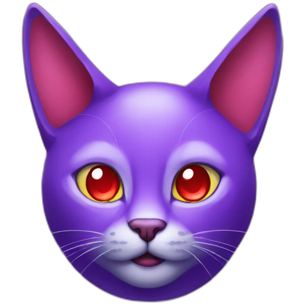 Purple cat with red crystal horns emoji