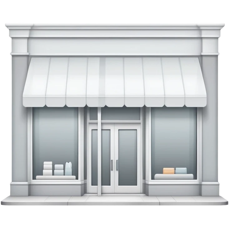 Simple clean storefront icon with soft accents, modern clothing store facade, minimalist design with polished look emoji
