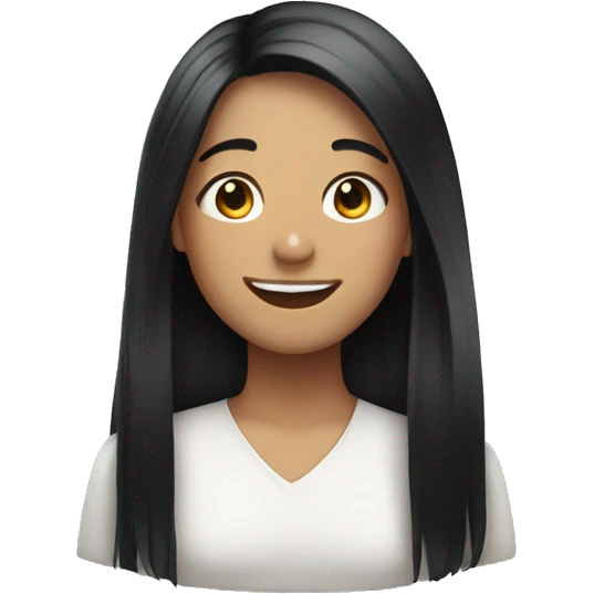 smiling girl with long black hair emoji