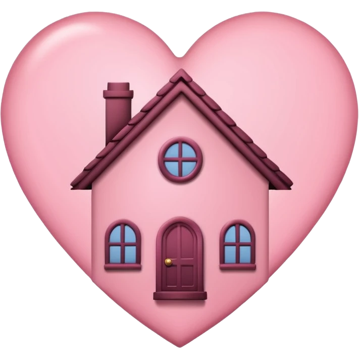Rose pink heart with home emoji