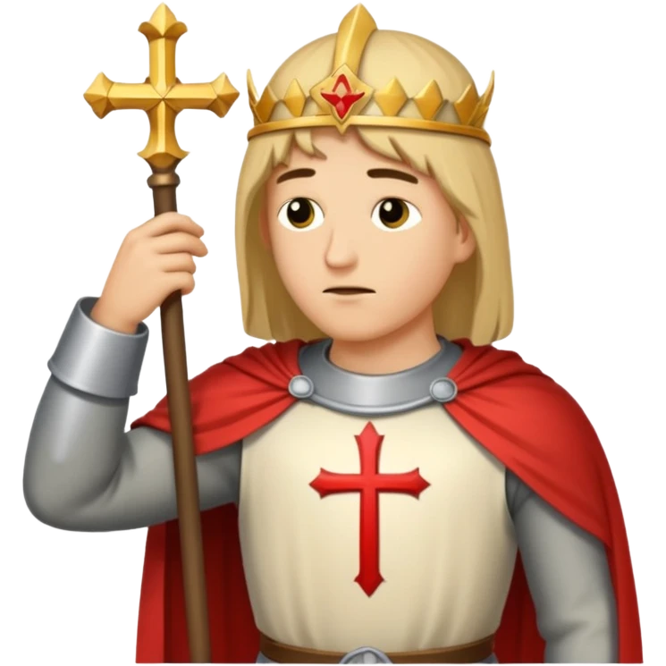 Crusader bowing befor God emoji