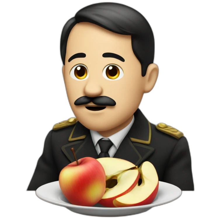 Adolf eating an apple emoji