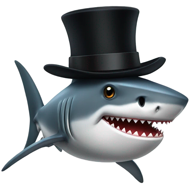 Shark with a top hat emoji