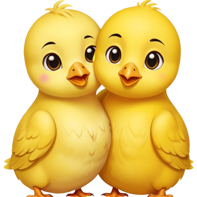 A chick hugging another chick emoji