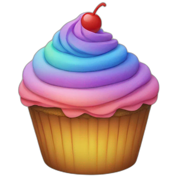 rainbow cupcake emoji