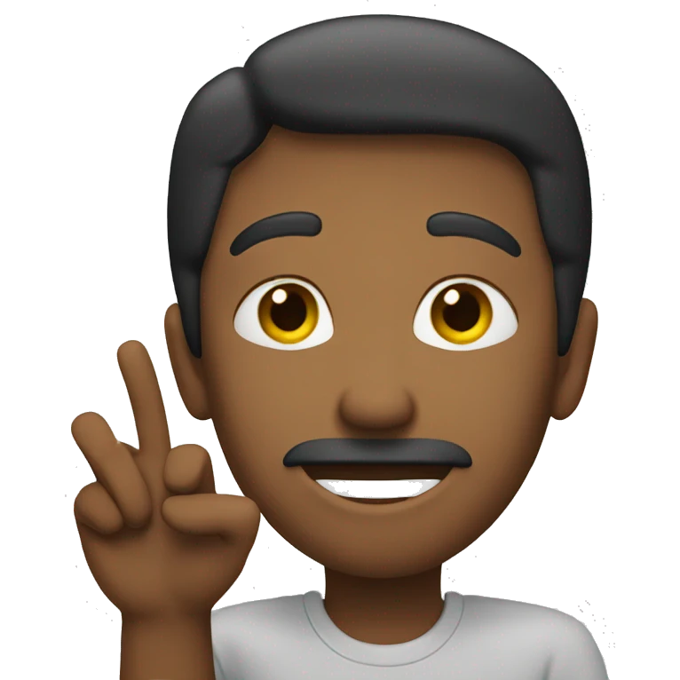 A simple emoji that makes the sign listens with his fingers emoji