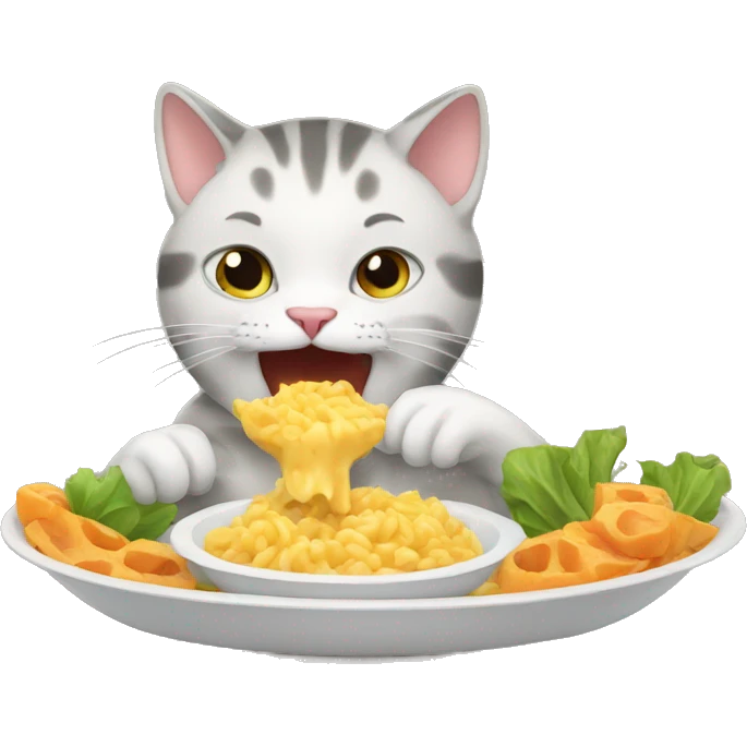 Cat eating emoji