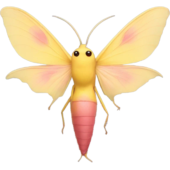 Rosy maple moth side profile with no mouth  emoji