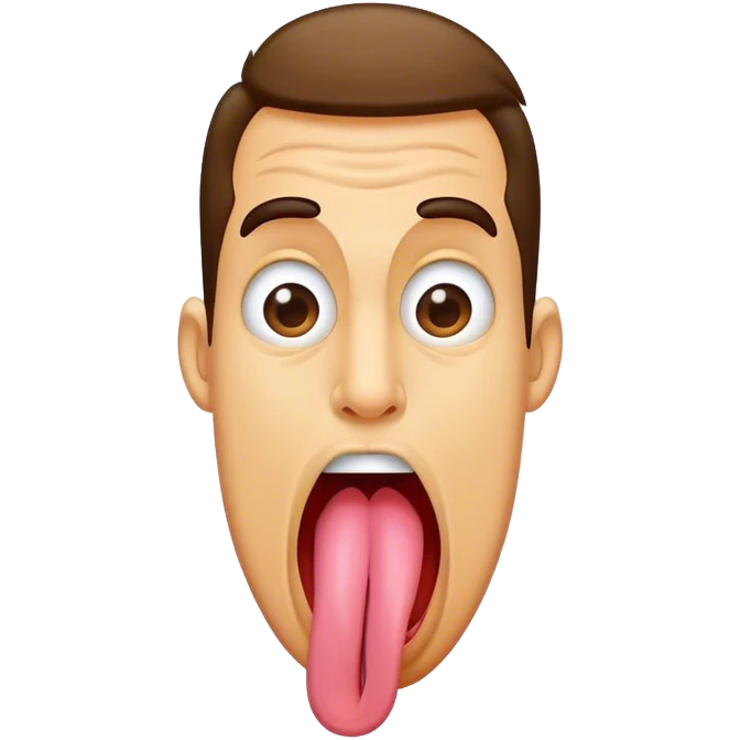 Guy sticking out long tongue emoji