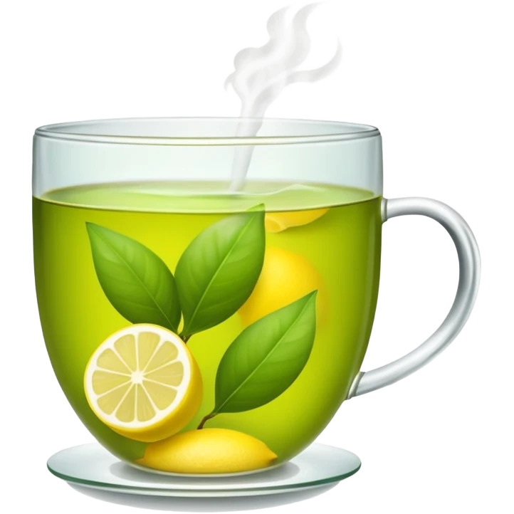 fresh green tea and lemons emoji