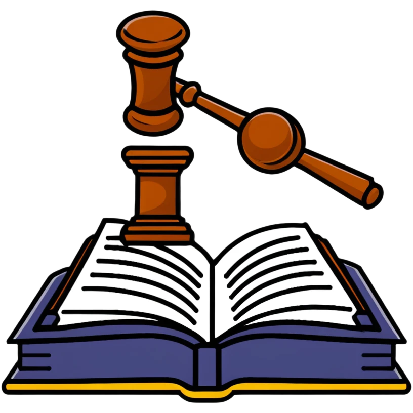 Law book with gavel emoji
