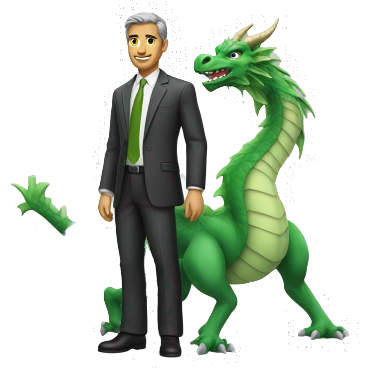 Business man on dragon emoji