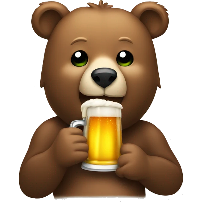 Bear drinking a beer emoji