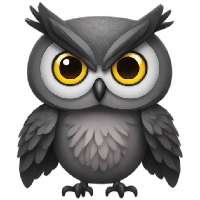 angry dark-eyed owl emoji