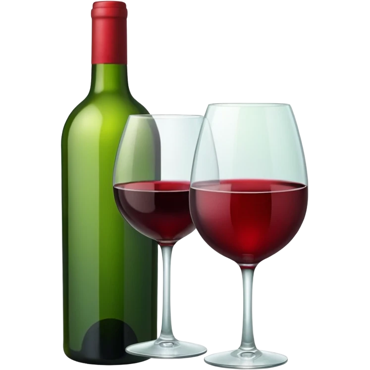Bottle of wine glass green emoji