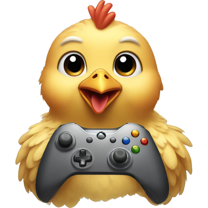 Little chicken playing xbox  emoji