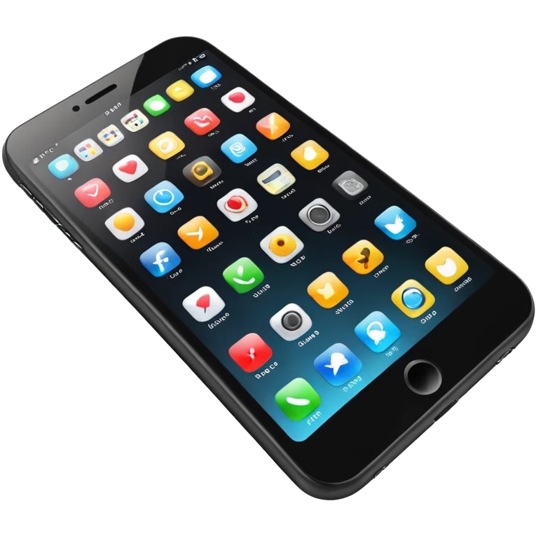 modern smartphone with apps emoji