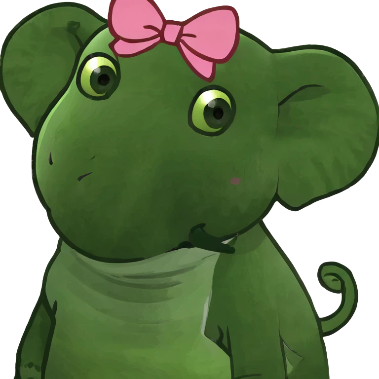cute elephant with pink bow emoji
