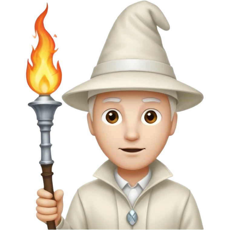A kkk guy with a torch and pointy hat emoji