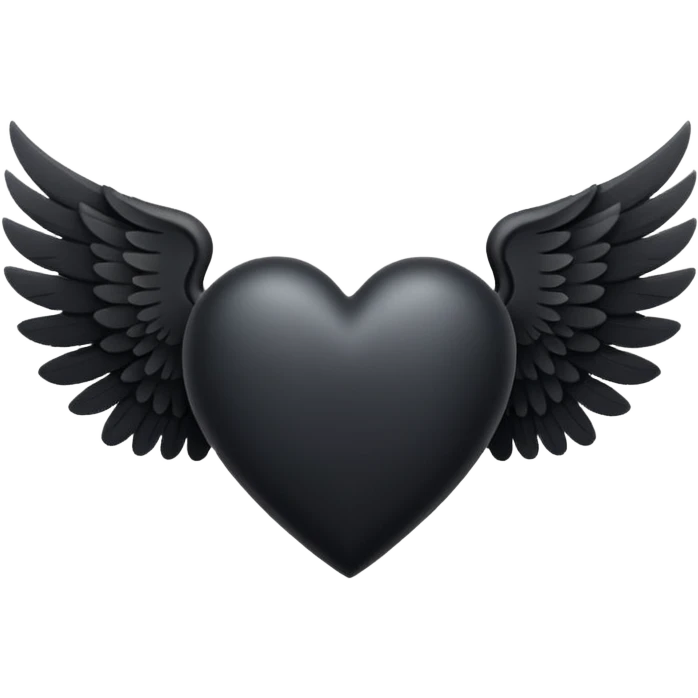 Hazme el corazón negro con alas emoji
