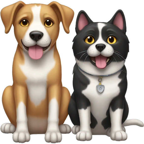 Cat and dog emoji