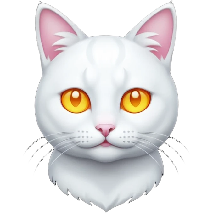 white cat luminous emoji