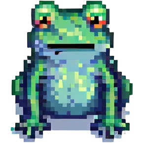 full body frog pixel art style emoji