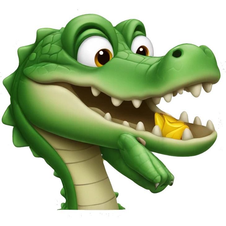 alligator blowing a kiss emoji