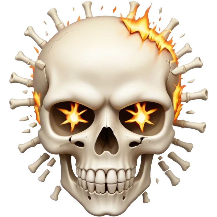 a skull face exploding emoji