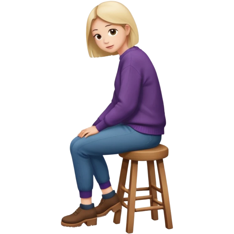 a person sitting on stool with backs turned

 emoji