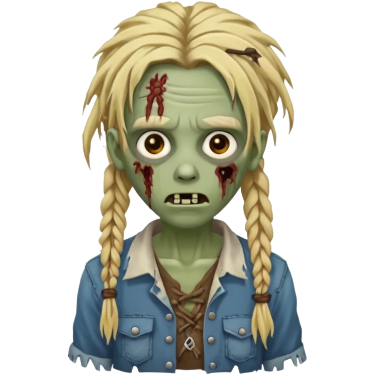zombie with blonde n brown dreads  emoji