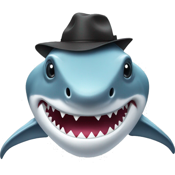 Shark with a hat emoji