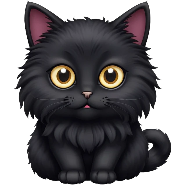 Black cat cute emoji