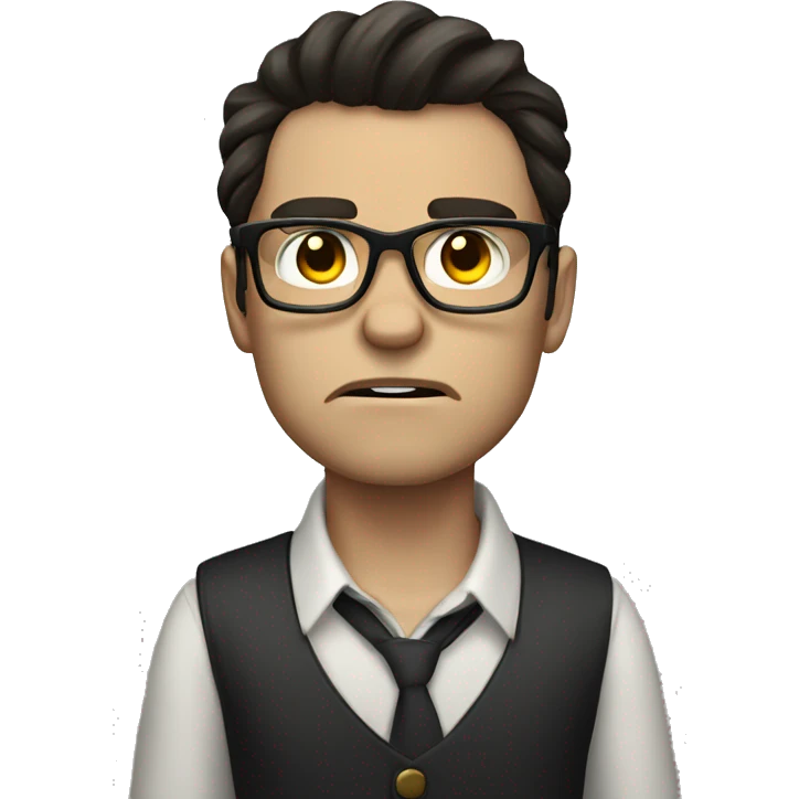 angry white boy long dark hair glasses emoji